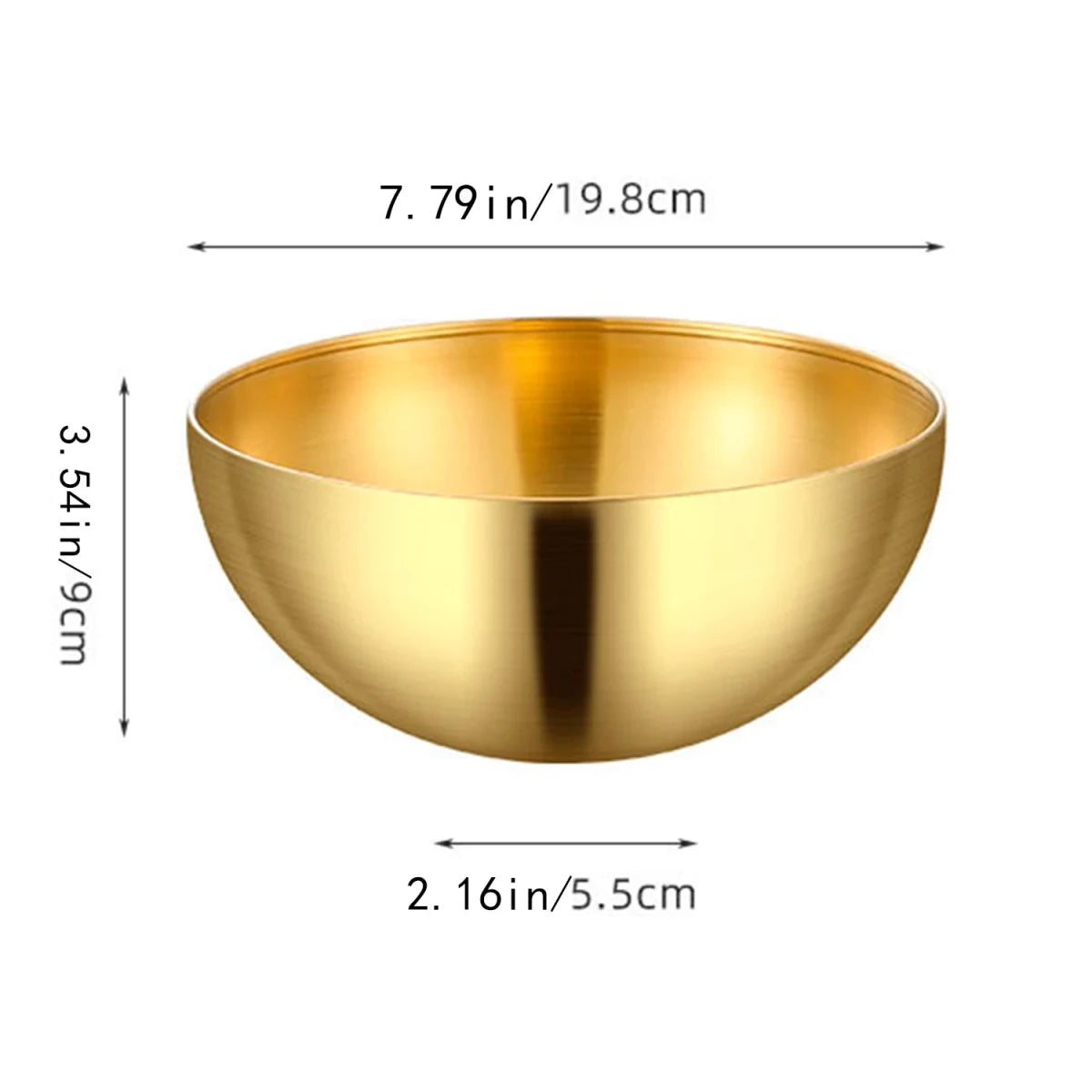 Large Capacity Stainless Steel Bowl - Elegant Gold Design for Soup, Salad & Noodles 2
