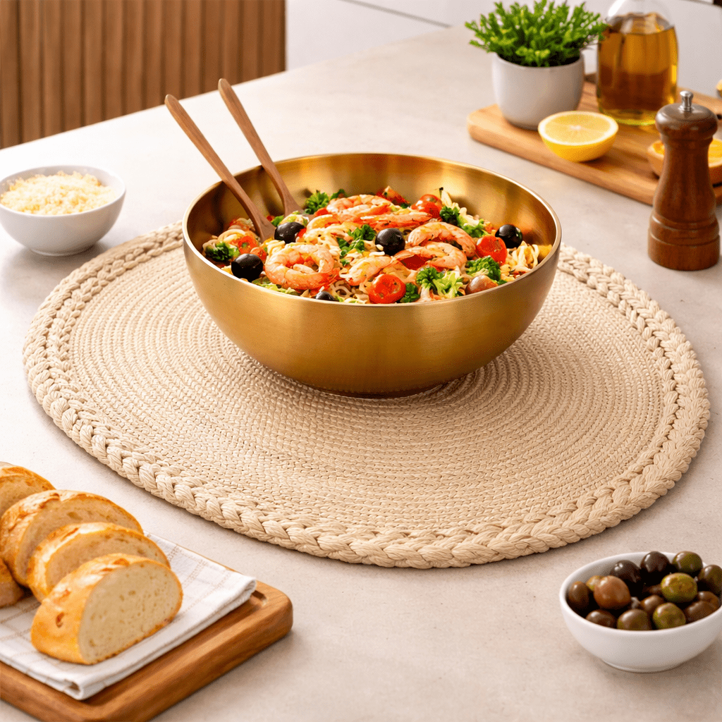 AURABOWL – Elegant Stainless Steel Serving Bowl for Everyday Dining