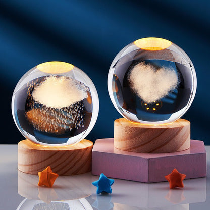 Elegant 3D LED Night Light with Crystal Design for Magical Ambiance 3