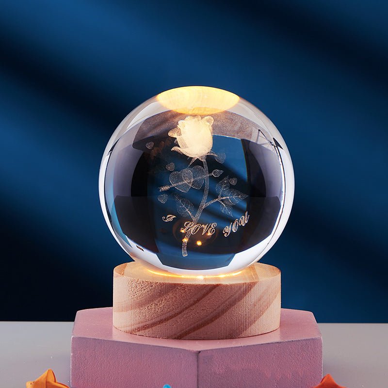 Elegant 3D LED Night Light with Crystal Design for Magical Ambiance 14