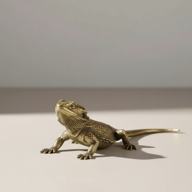 Charming Brass Lizard Figurine - Unique Desk Ornament & Home Decoration 5