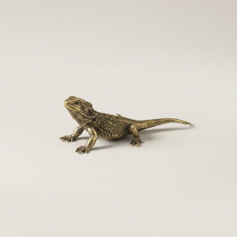 Charming Brass Lizard Figurine - Unique Desk Ornament & Home Decoration 1