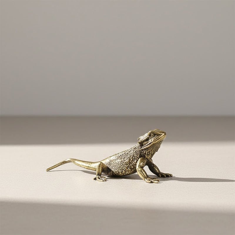 Charming Brass Lizard Figurine - Unique Desk Ornament & Home Decoration 6