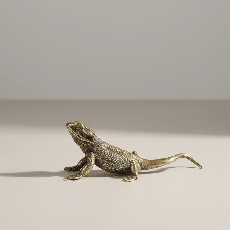 Charming Brass Lizard Figurine - Unique Desk Ornament & Home Decoration 7