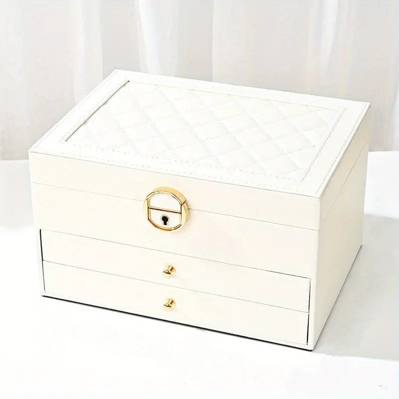 AURELIA BOX – Organizador de joyas de cuero multicapa para almacenamiento con estilo