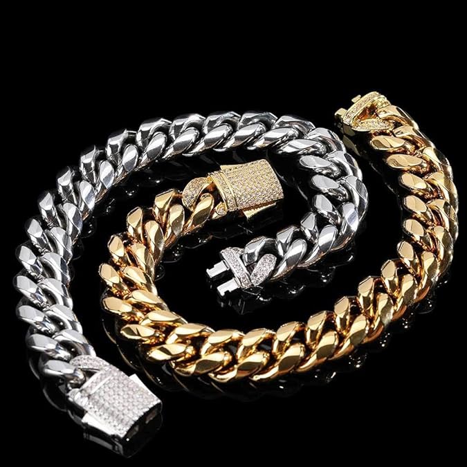Elegant Male Gold Bracelet - 925 Sterling Silver Cuban Link Design, Comfortable Fit 1