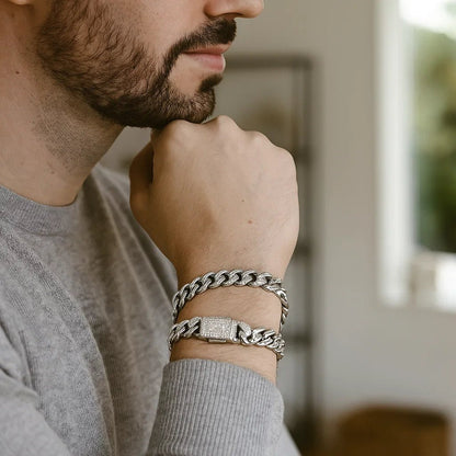 AURELIUS – 18K Gold Plated Cuban Link Bracelet for Men