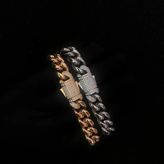 Elegant Male Gold Bracelet - 925 Sterling Silver Cuban Link Design, Comfortable Fit 2