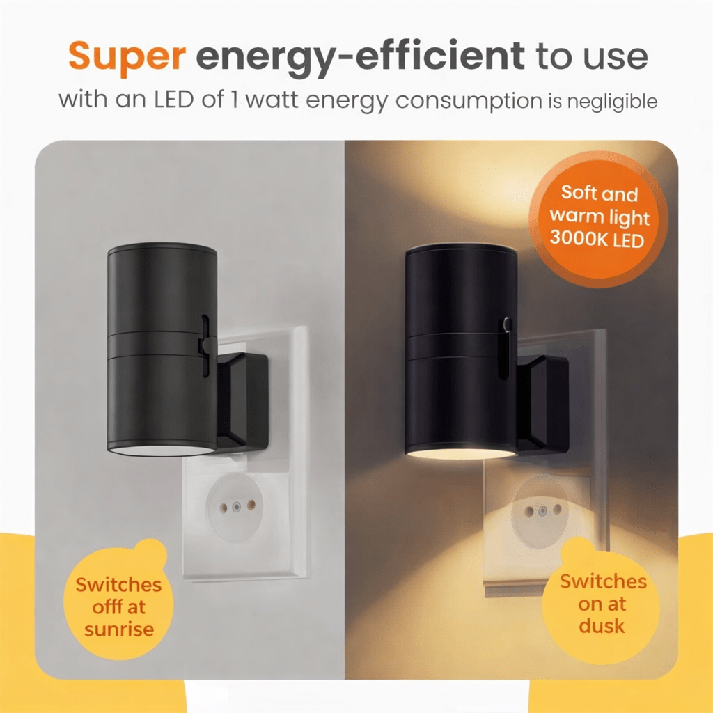 Lámpara nocturna LED Aurora – Luz regulable inteligente para noches de descanso