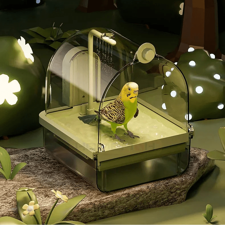 AVIFLOW – Hanging Clear Bird Bath with Automatic Water Circulation System