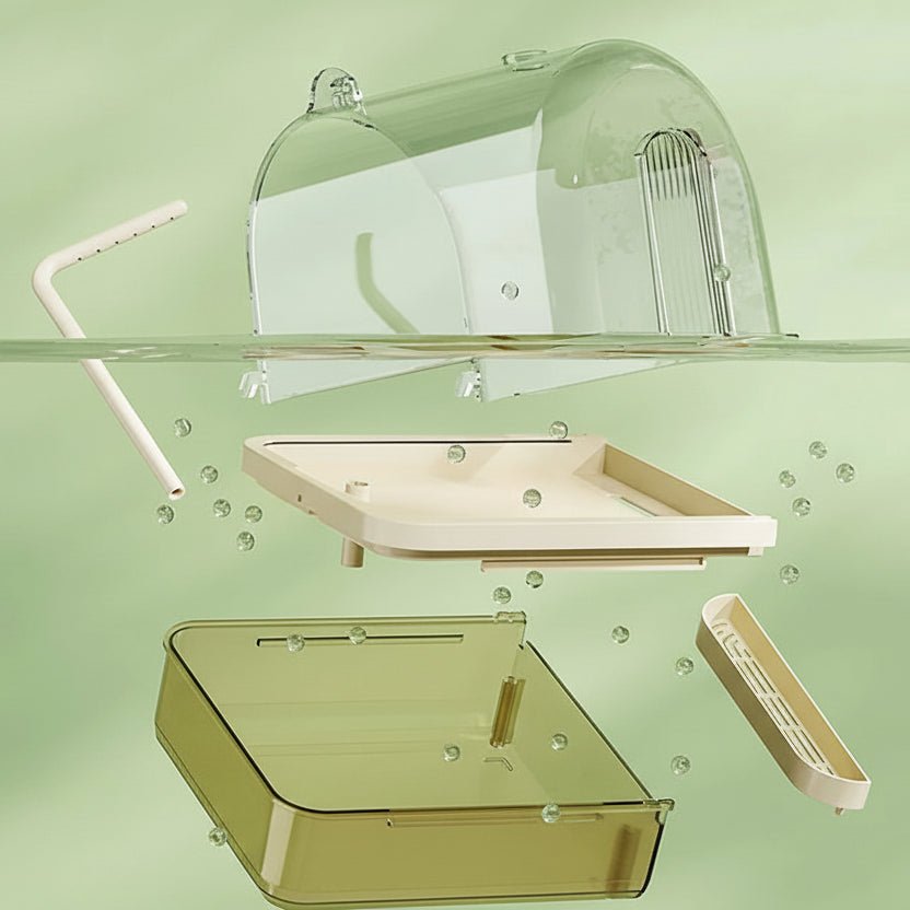 Clear Hanging Bird Bath with Automatic Water Circulation - Easy to Clean & Space Saving, 1000ml Capacity 2