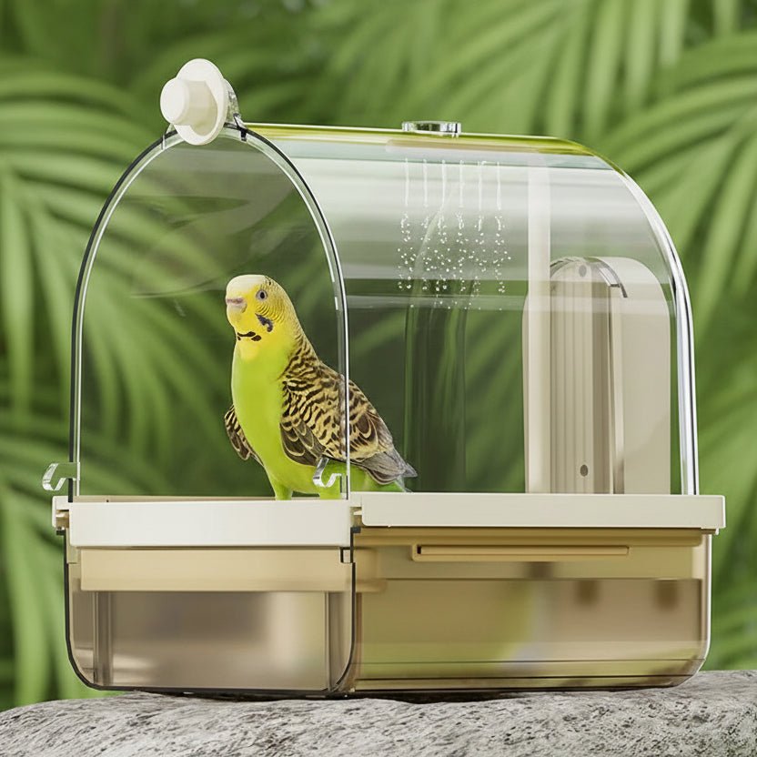 Clear Hanging Bird Bath with Automatic Water Circulation - Easy to Clean & Space Saving, 1000ml Capacity 5