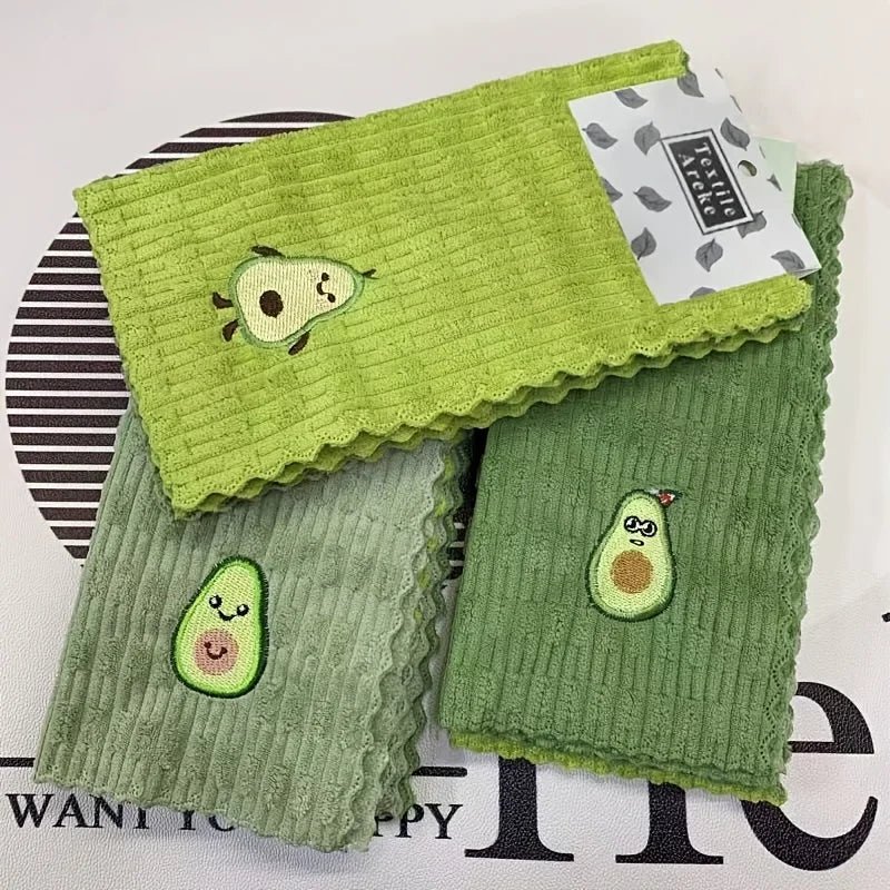 Ultra-Absorbent Avocado Print Kitchen Towels - Set of 4, Machine Washable 0