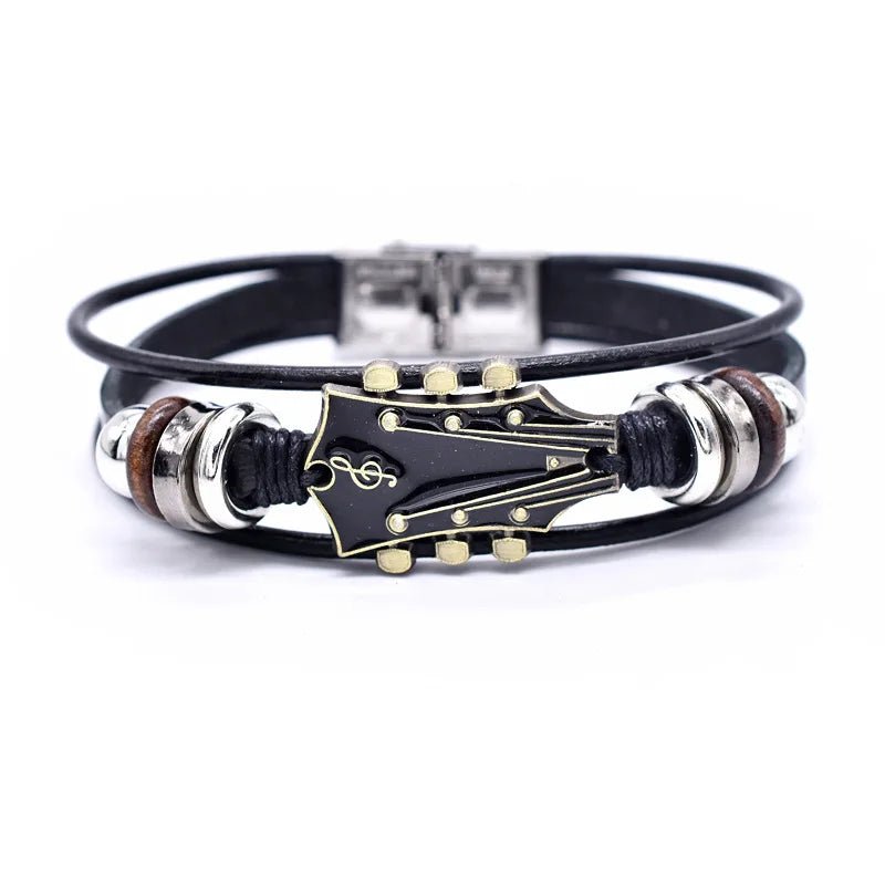 Artisan Crafted Guitar Leather Bracelet for Music Lovers 1