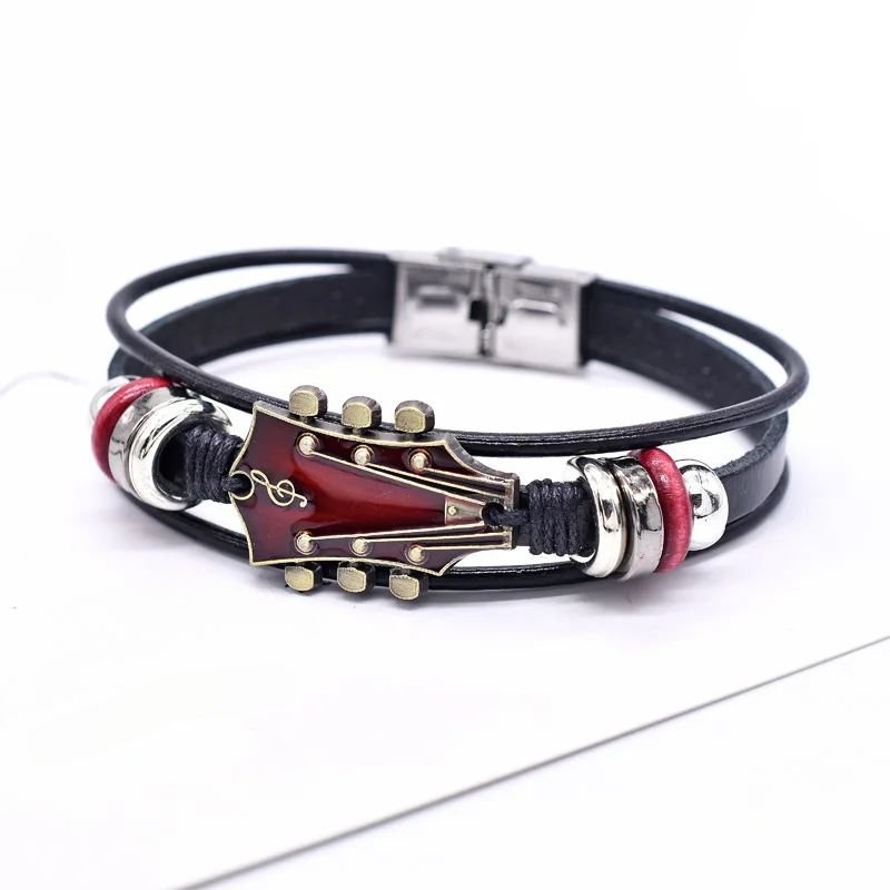 Artisan Crafted Guitar Leather Bracelet for Music Lovers 4