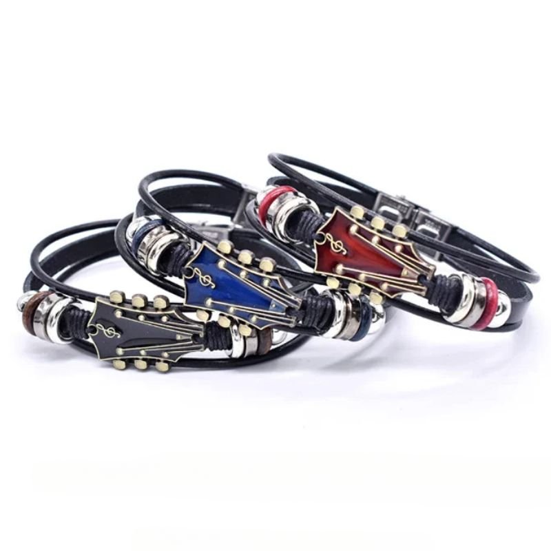 Artisan Crafted Guitar Leather Bracelet for Music Lovers 2
