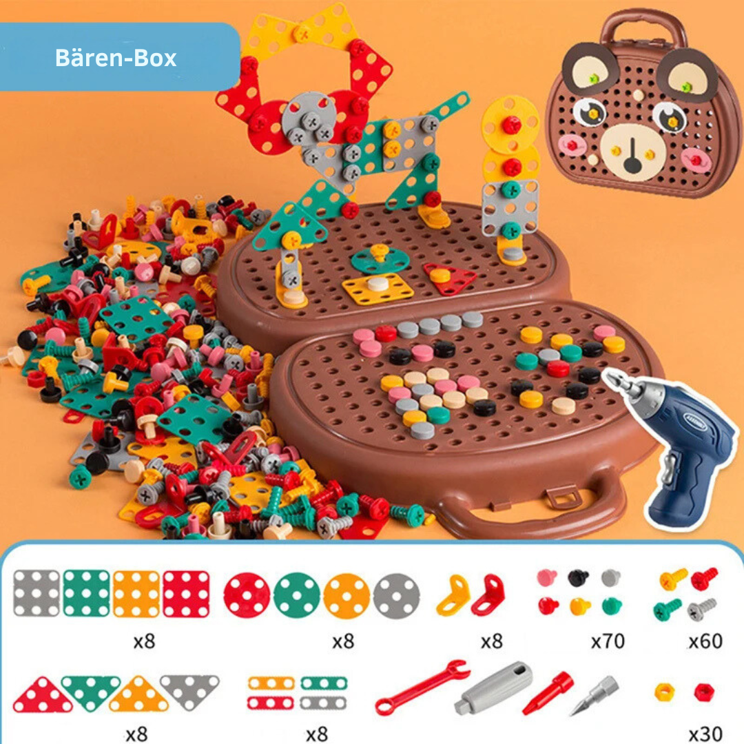 Mini bouwgereedschapsset - Creatieve gereedschapsset met miniboor voor kleine bouwers