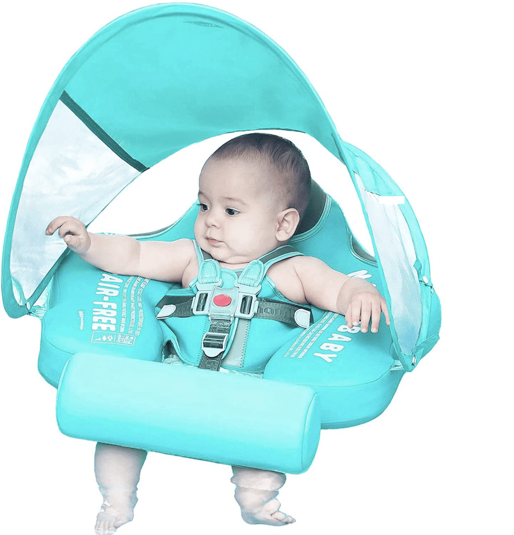 Baby Swim Ring with Canopy - baby swimming ring with sun protection & animal motif for safe splashes in summer 4