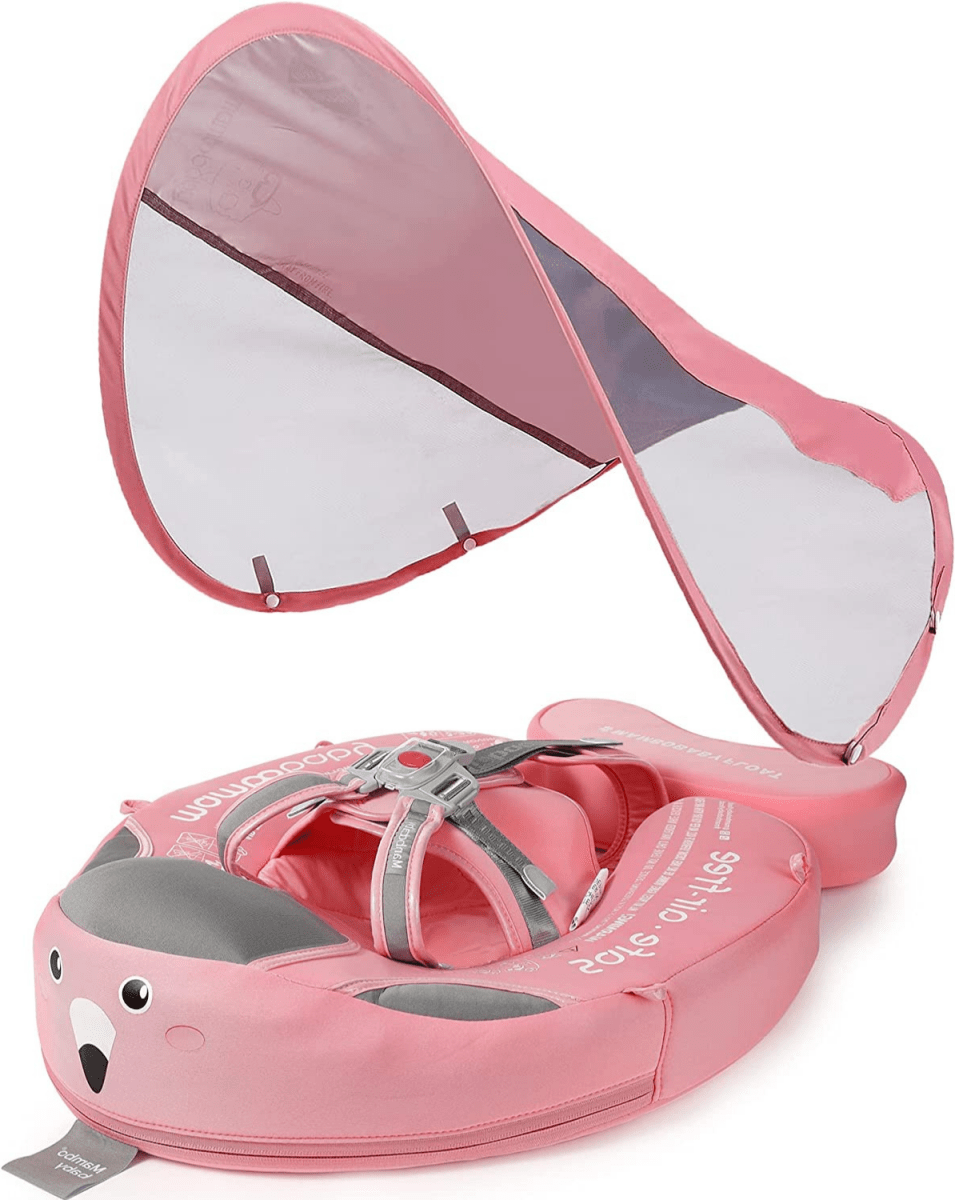 Baby Swim Ring with Canopy - baby swimming ring with sun protection & animal motif for safe splashes in summer 6