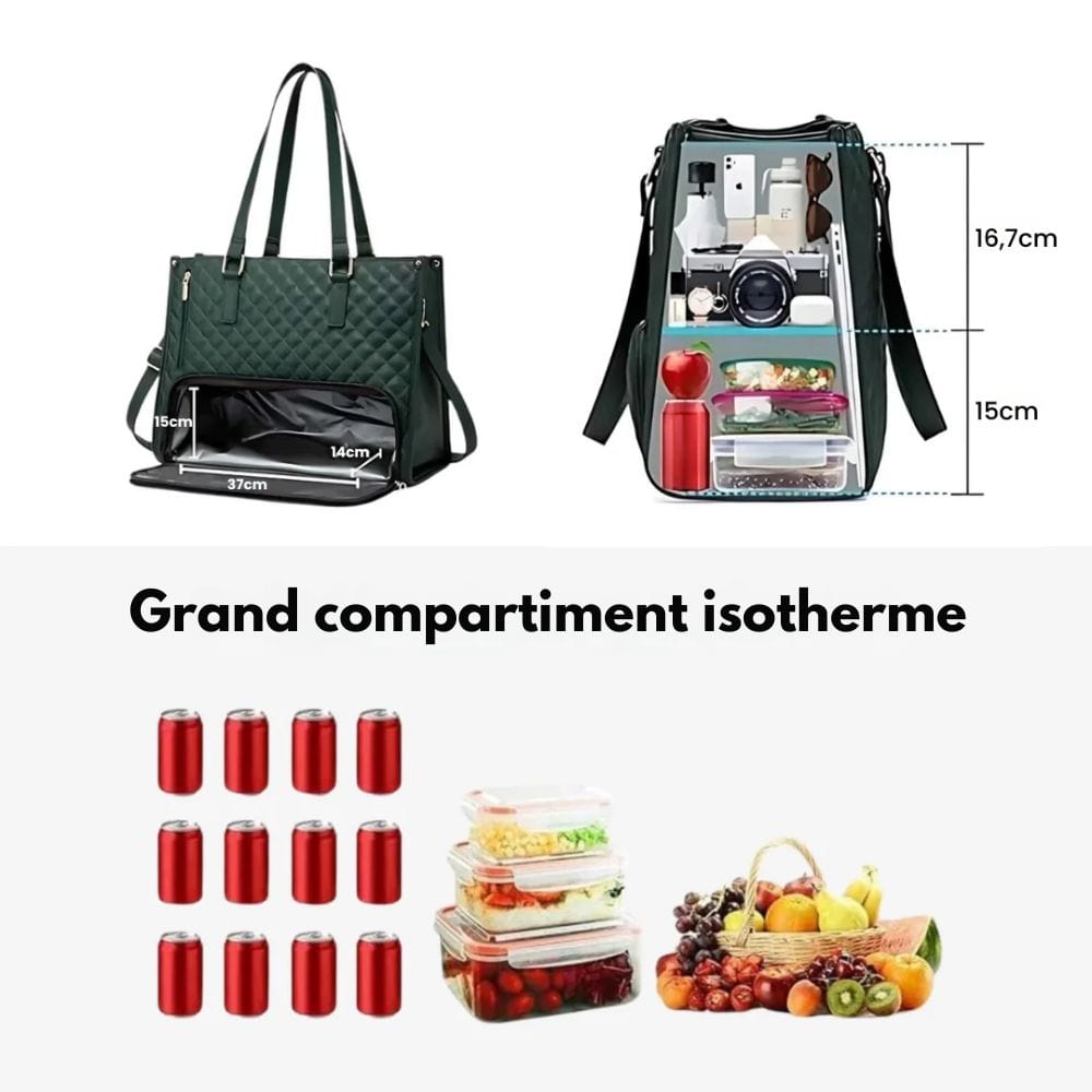 BAGSBALL 2-in-1-Elegant shopping bag with integrated insulating compartment & large storage space 8