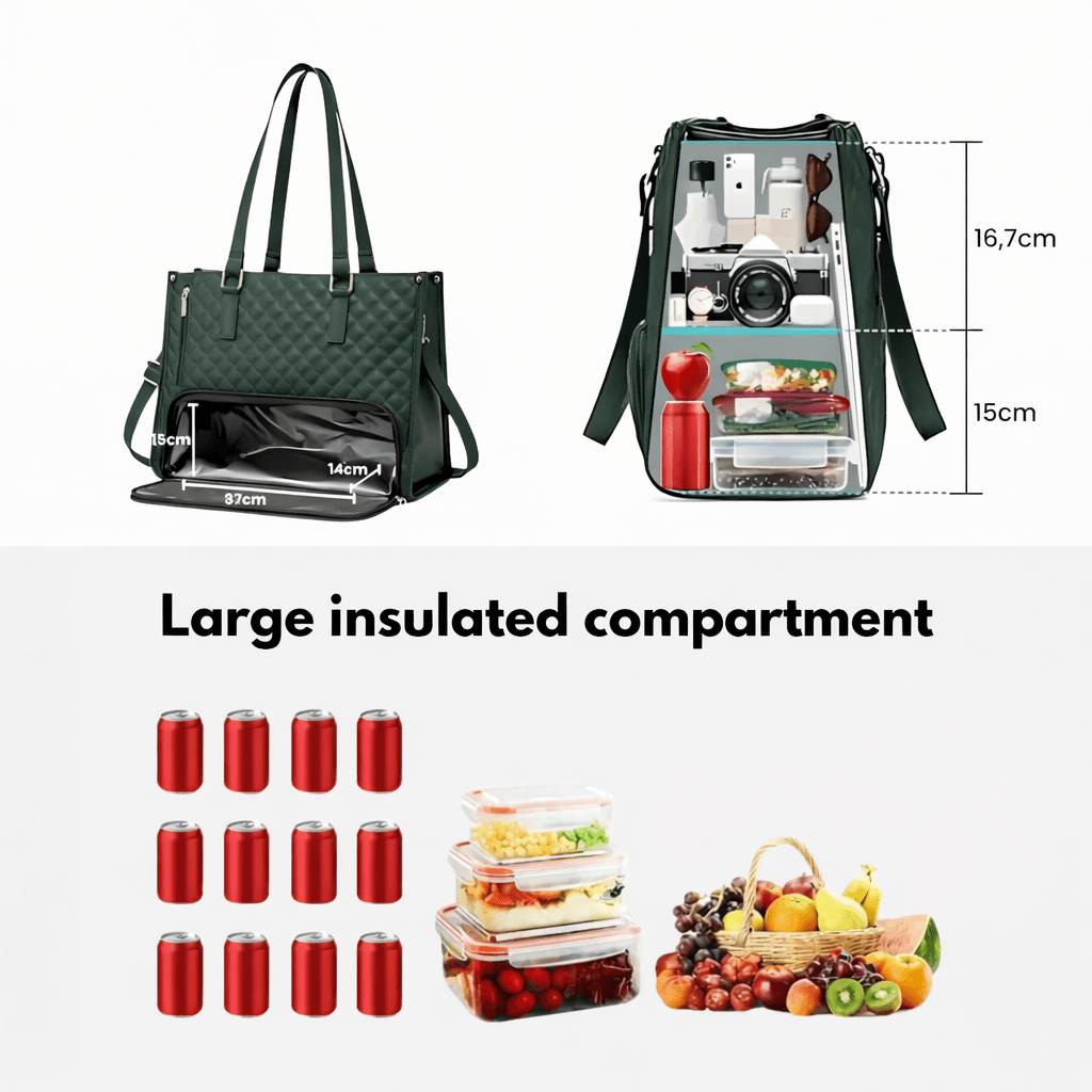 Bagsball 2-in-1 - Stijlvolle draagtas met geïsoleerd lunchvak