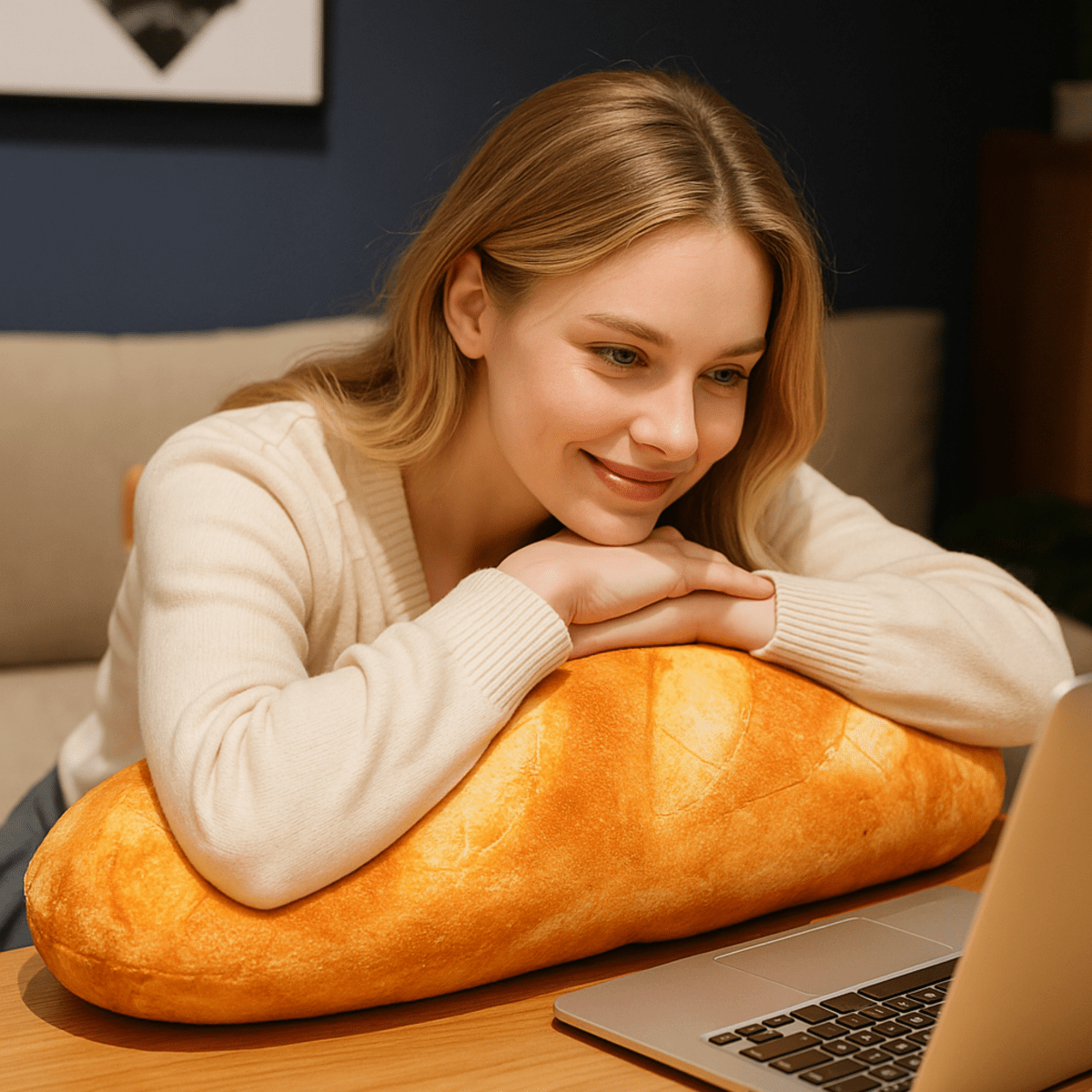BAGUETTINA – Cuscino Morbido a Forma di Pane Francese per un Comfort Accogliente