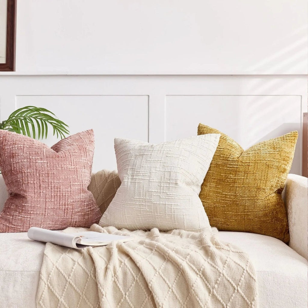 Chenille Decorative Throw Pillow - Soft Bamboo Structure, Elegant Accent 2