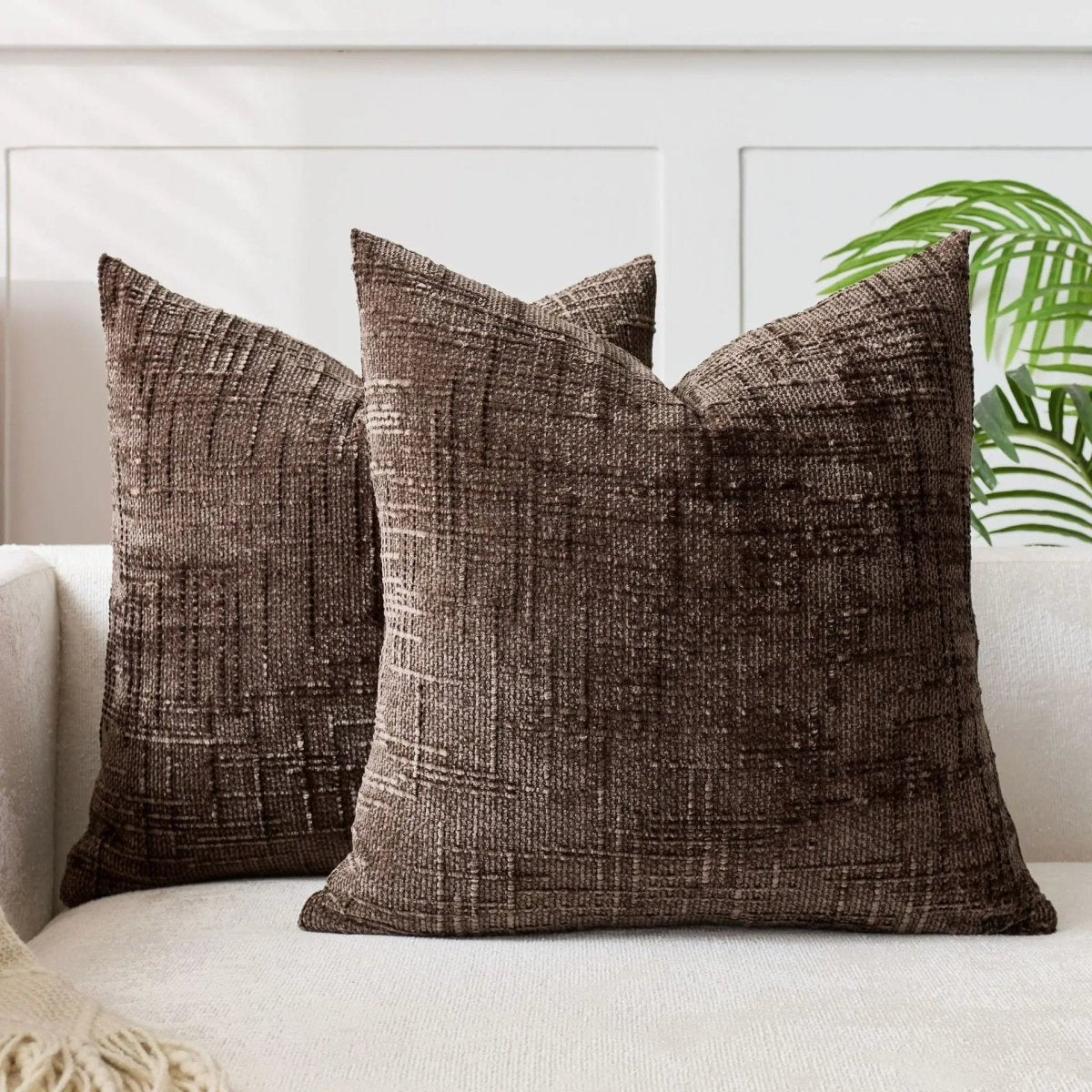 Chenille Decorative Throw Pillow - Soft Bamboo Structure, Elegant Accent 7