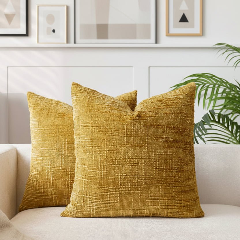 Chenille Decorative Throw Pillow - Soft Bamboo Structure, Elegant Accent 0