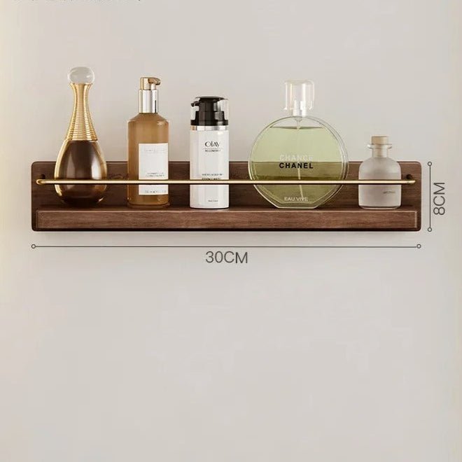 Natural Bamboo Wall-Mounted Coat Rack Shelf for Entryway & Bathroom 0