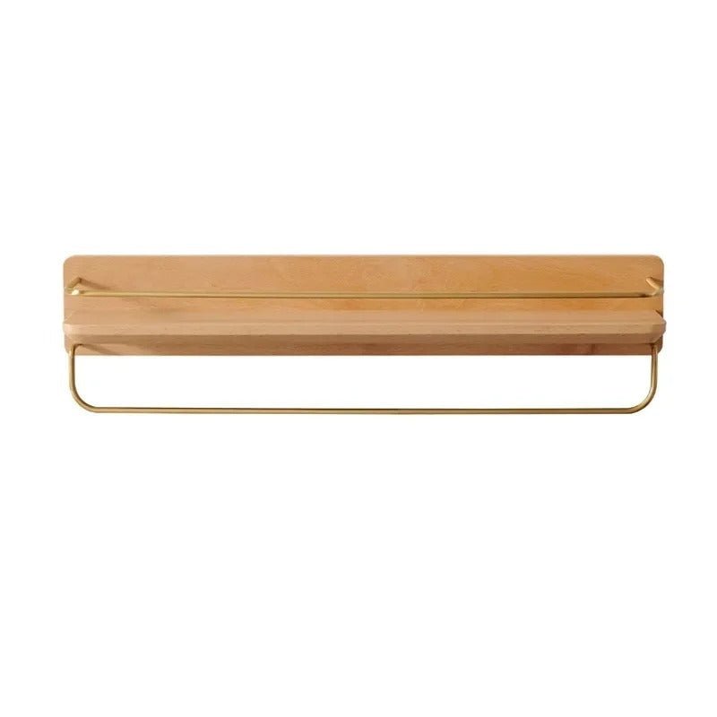 Natural Bamboo Wall-Mounted Coat Rack Shelf for Entryway & Bathroom 13