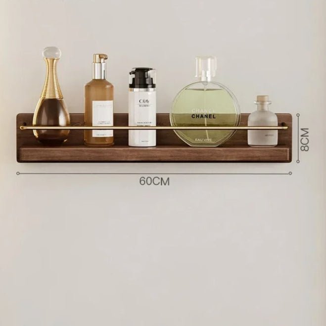 Natural Bamboo Wall-Mounted Coat Rack Shelf for Entryway & Bathroom 8
