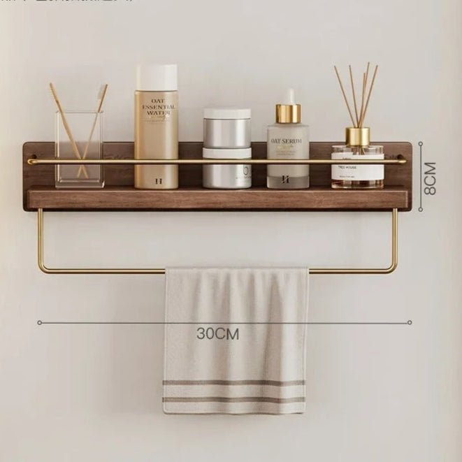 Natural Bamboo Wall-Mounted Coat Rack Shelf for Entryway & Bathroom 14