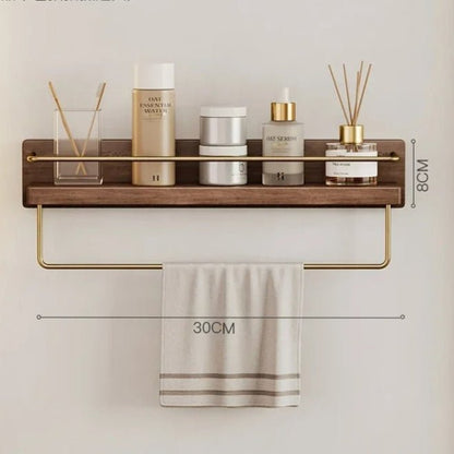 Natural Bamboo Wall-Mounted Coat Rack Shelf for Entryway & Bathroom 14