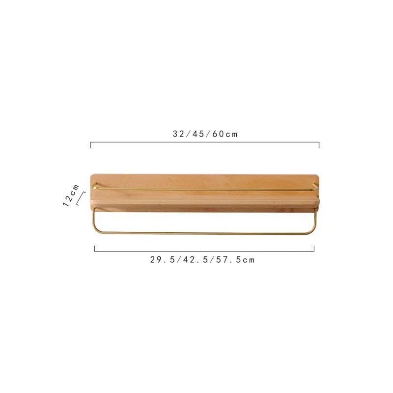 Natural Bamboo Wall-Mounted Coat Rack Shelf for Entryway & Bathroom 12