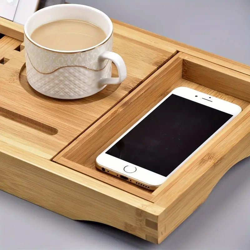 OzBath™ Bamboo Bath Caddy with Adjustable Frame for Spa Experience 3