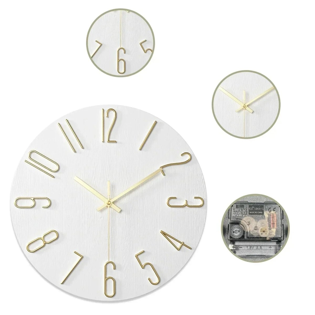 NORDHOUR – Scandinavian Frameless Wall Clock Made of Wood with Silent Quartz 5