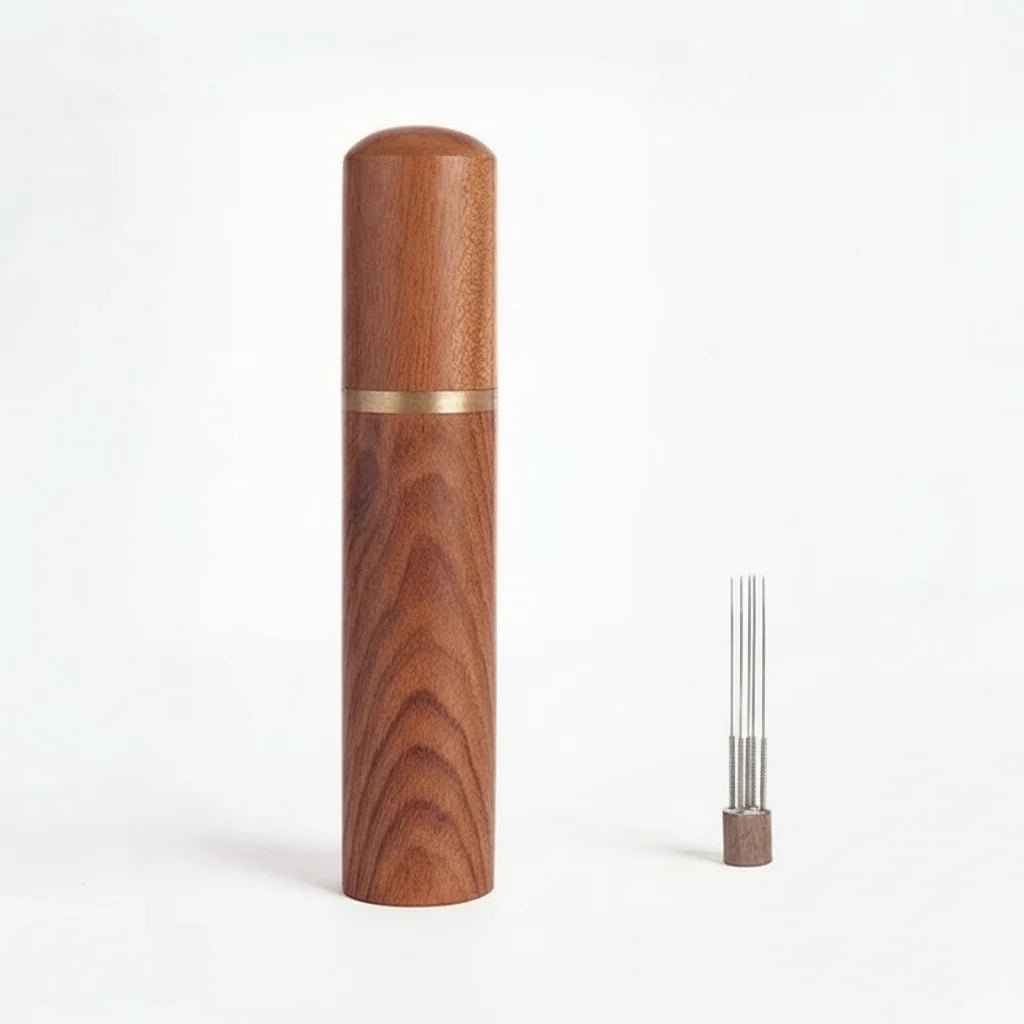 BARISTAPRO – Precision Espresso Tamper with Stainless Steel Needles and Wooden Handle