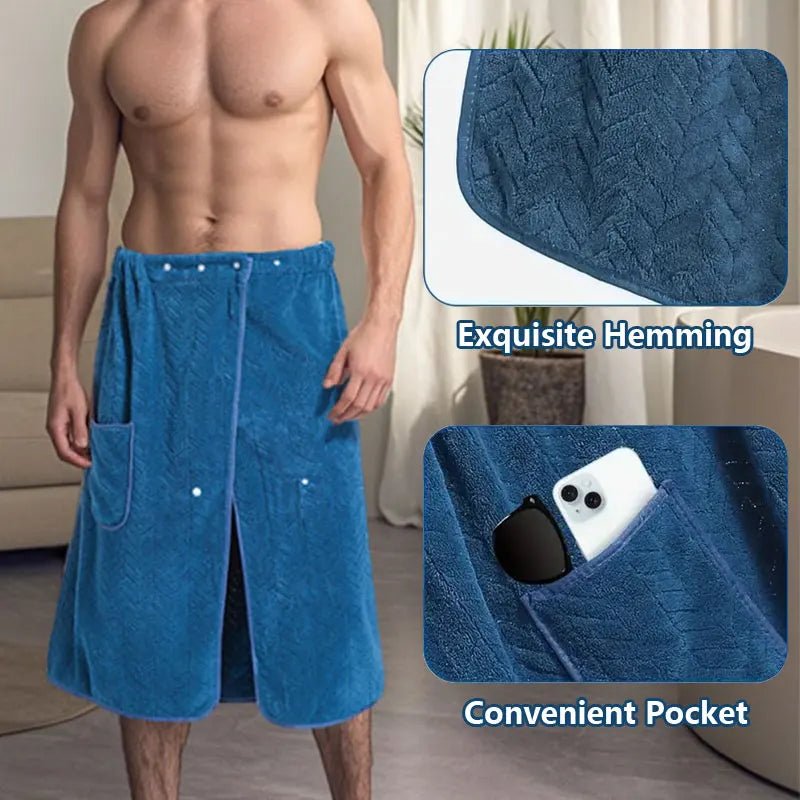 URBANSPA – Plus Size Men's Bath Skirt Towel Soft, Absorbent & Comfortable for Home, Travel, Spa & Beach 5