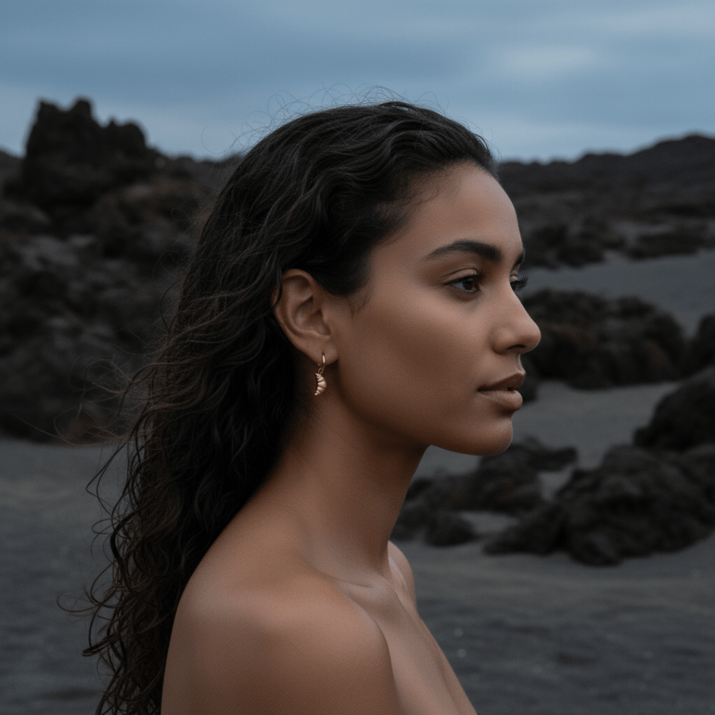 Beachside Mini Croissant Gold Earrings