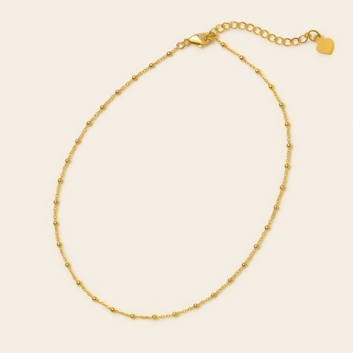 Collana a catena con perline placcata argento e oro