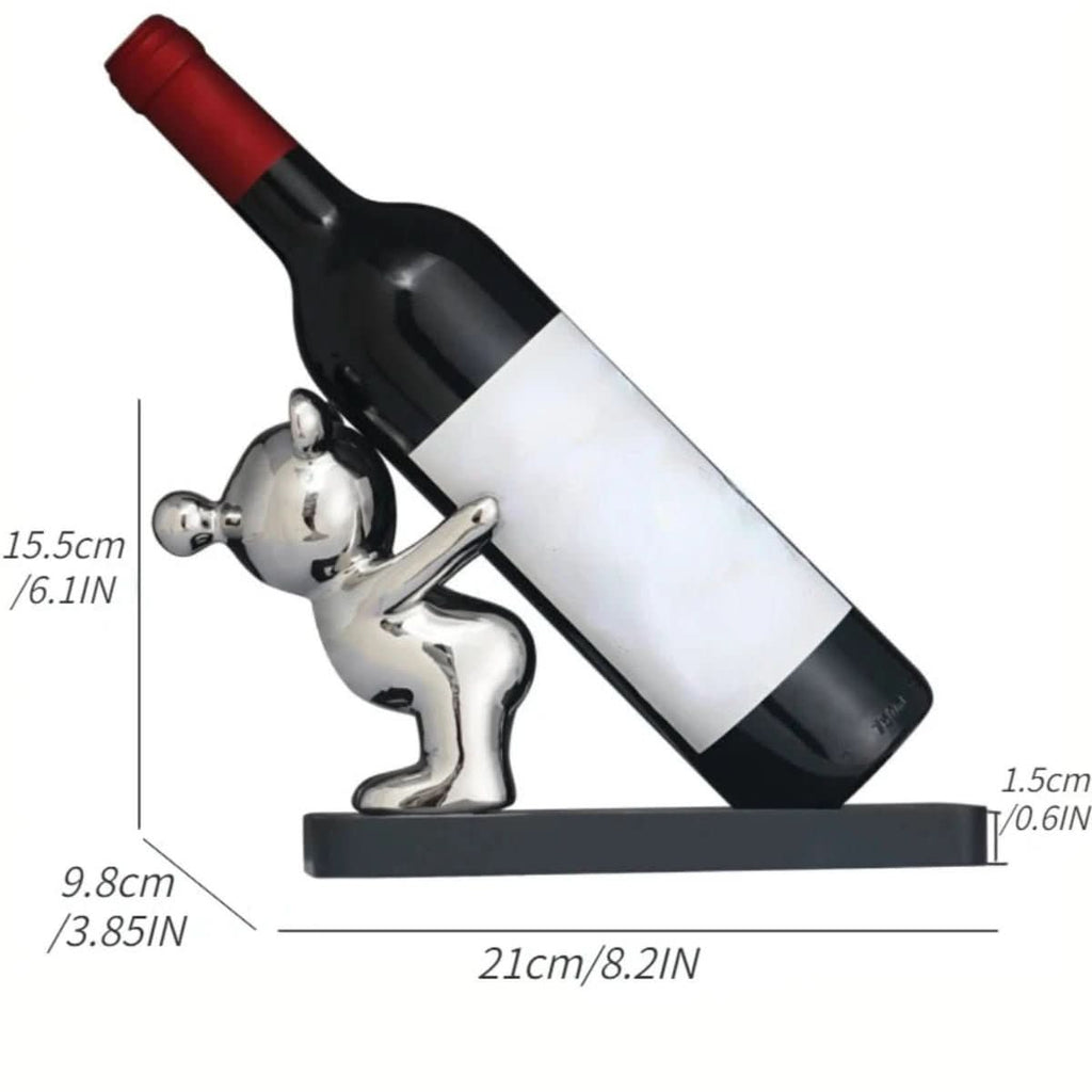 Bearwine Rack-playful ceramic wine shelf in bear design for stylish bottle storage 8