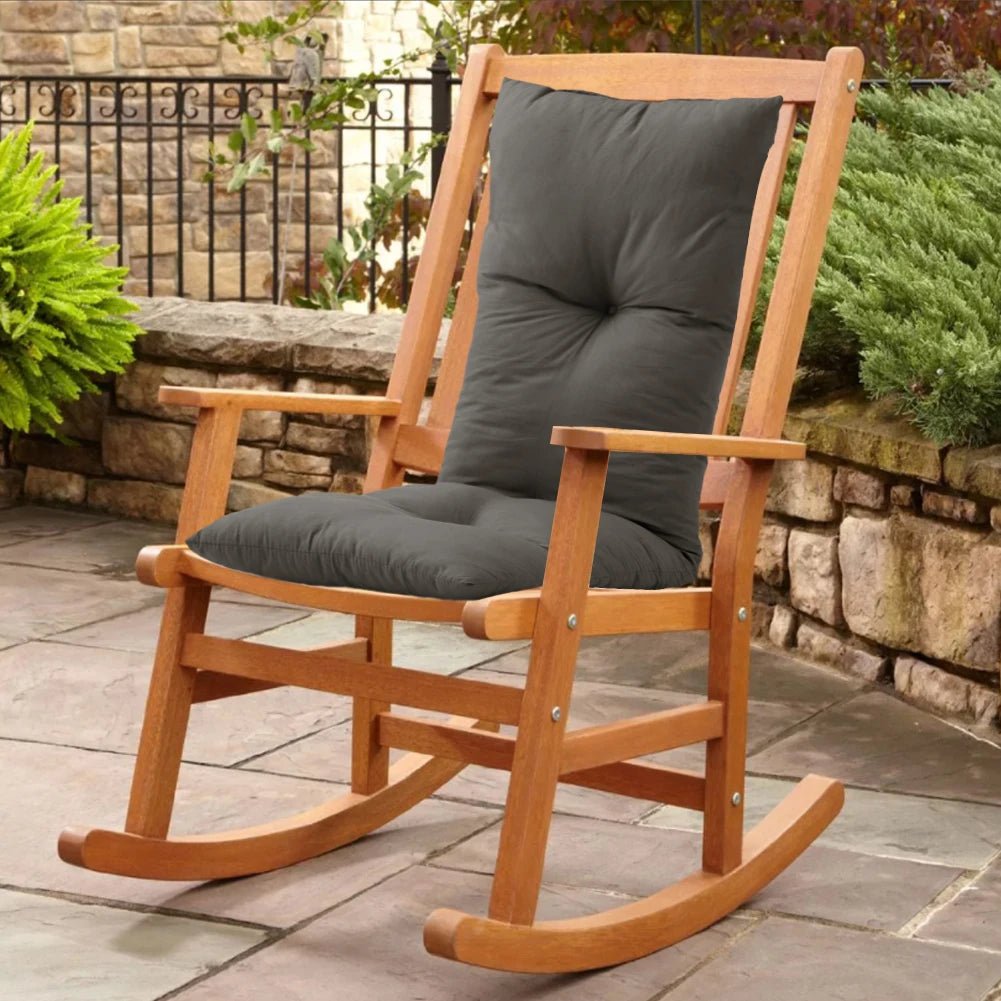 Plush Grey Rectangular Tufted Bench Cushion - Weather-Resistant Outdoor Comfort 3