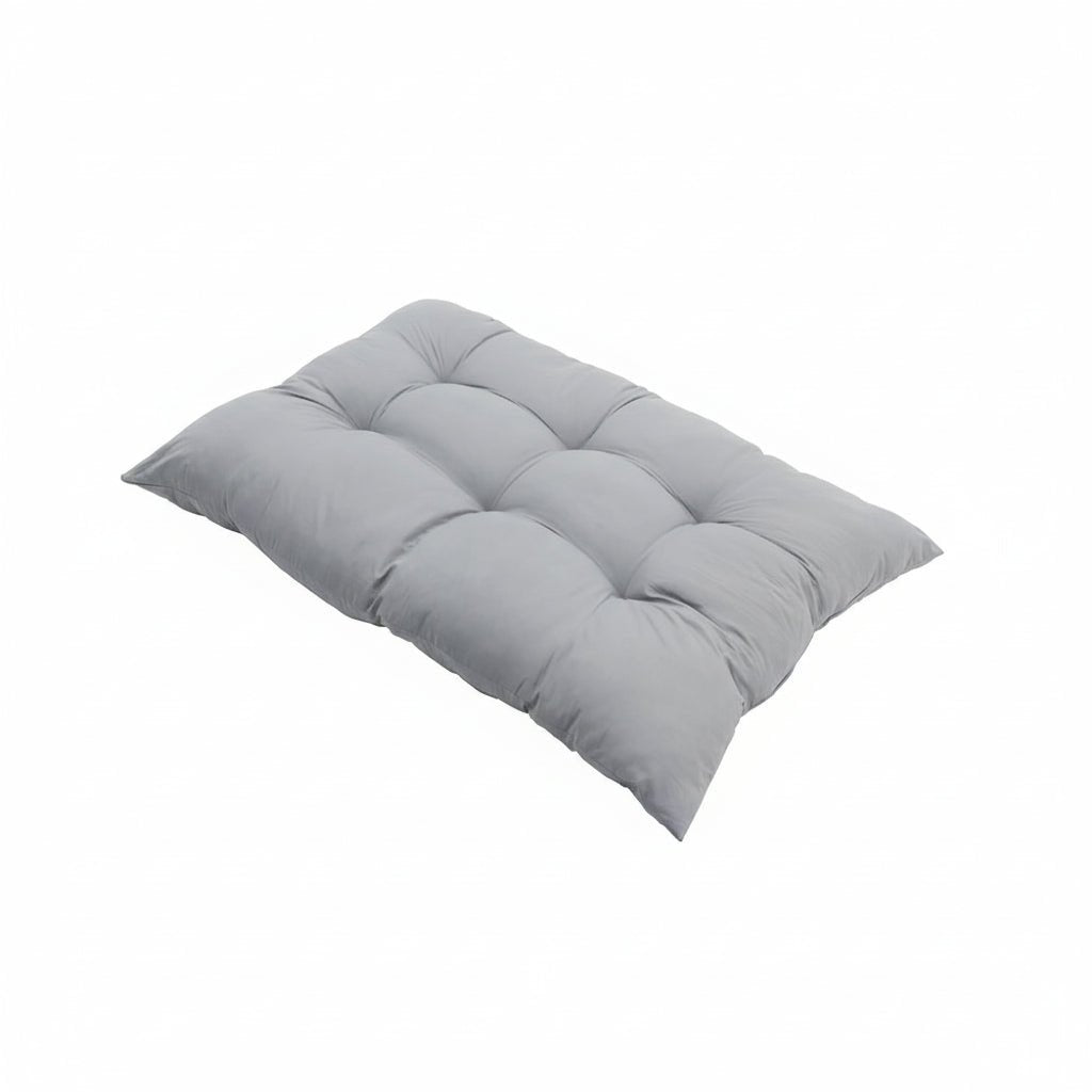 Plush Grey Rectangular Tufted Bench Cushion - Weather-Resistant Outdoor Comfort 4