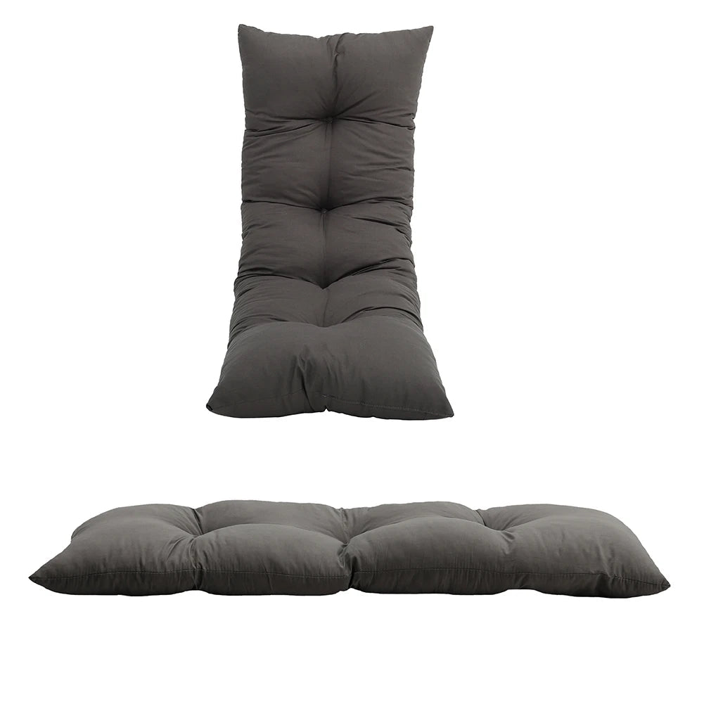 Plush Grey Rectangular Tufted Bench Cushion - Weather-Resistant Outdoor Comfort 5