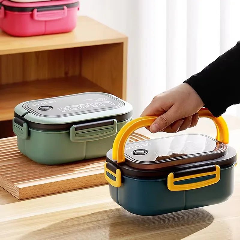 STACKBITE Double-Tier Bento Lunch Box with Cutlery for Organized Meals 1