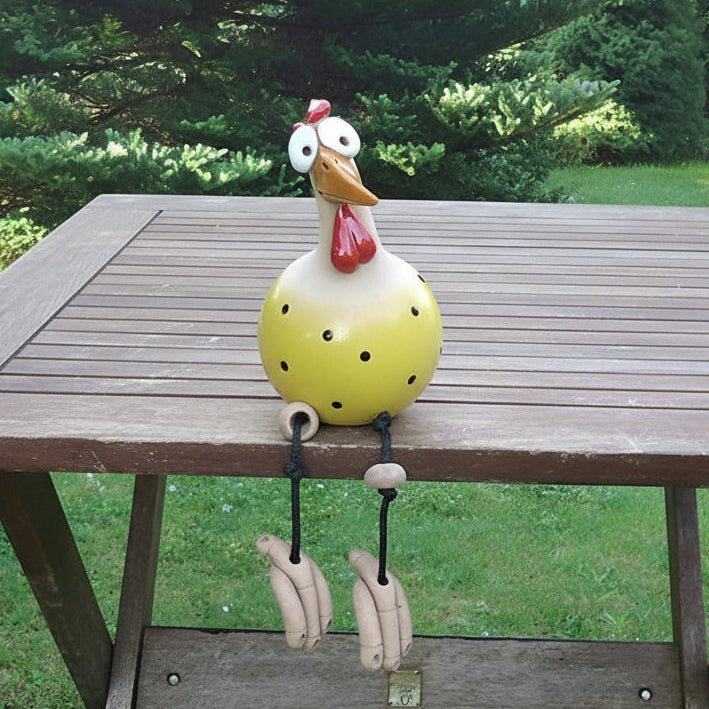 BIGEYE CHICK – Playful Garden Chicken Statue with Dancing Legs