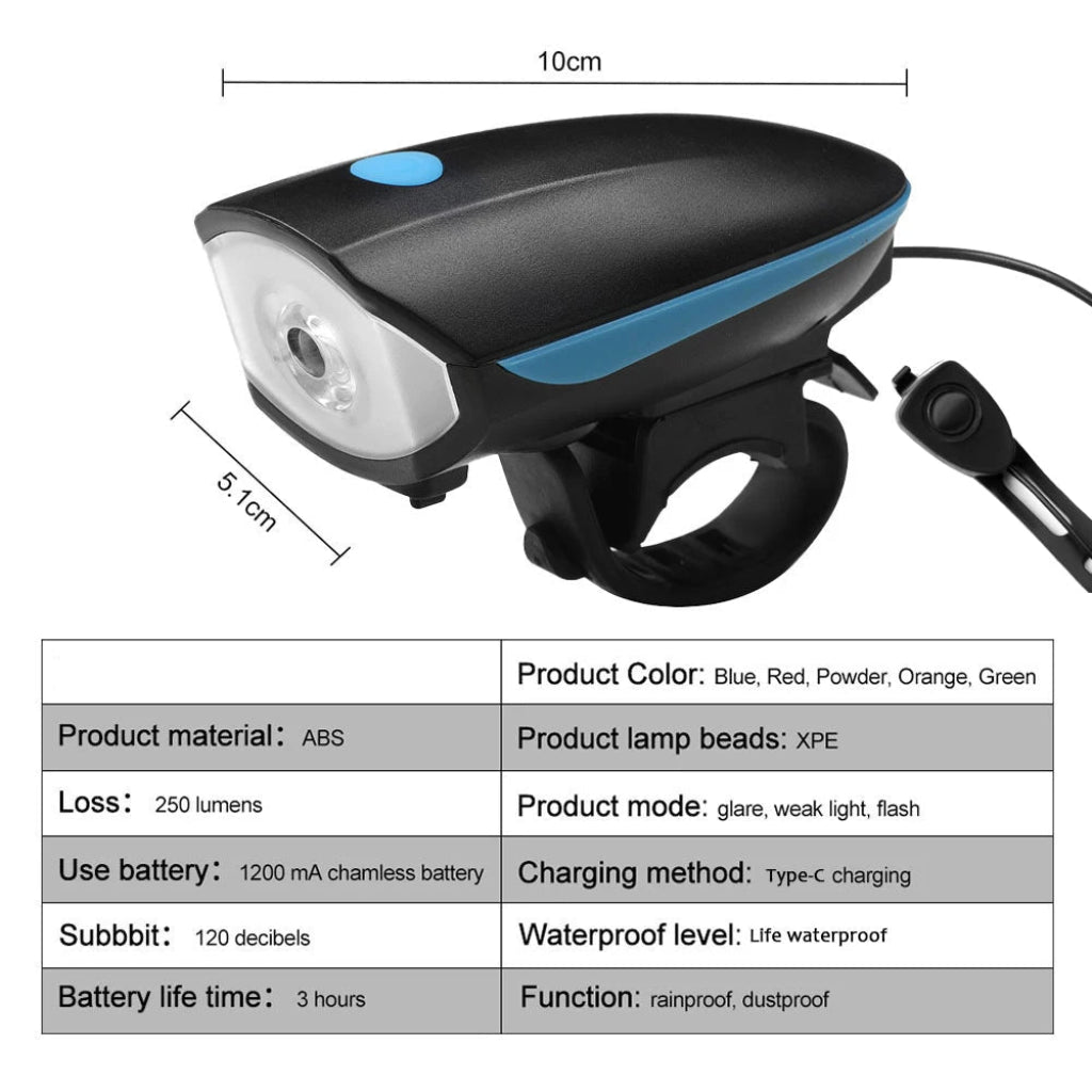 DIGIRIDE FORZA – Rechargeable 3-in-1 LED Bicycle Light & Horn for Smart Cycling Safety 6
