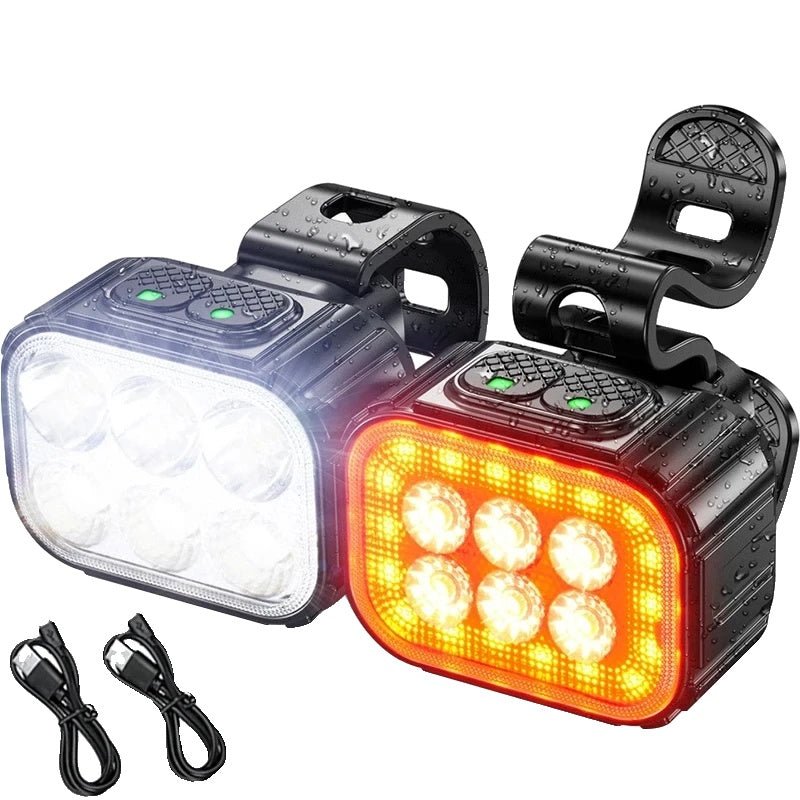 BikeBeam - Set di luci per bicicletta ricaricabili per la massima visibilità e sicurezza