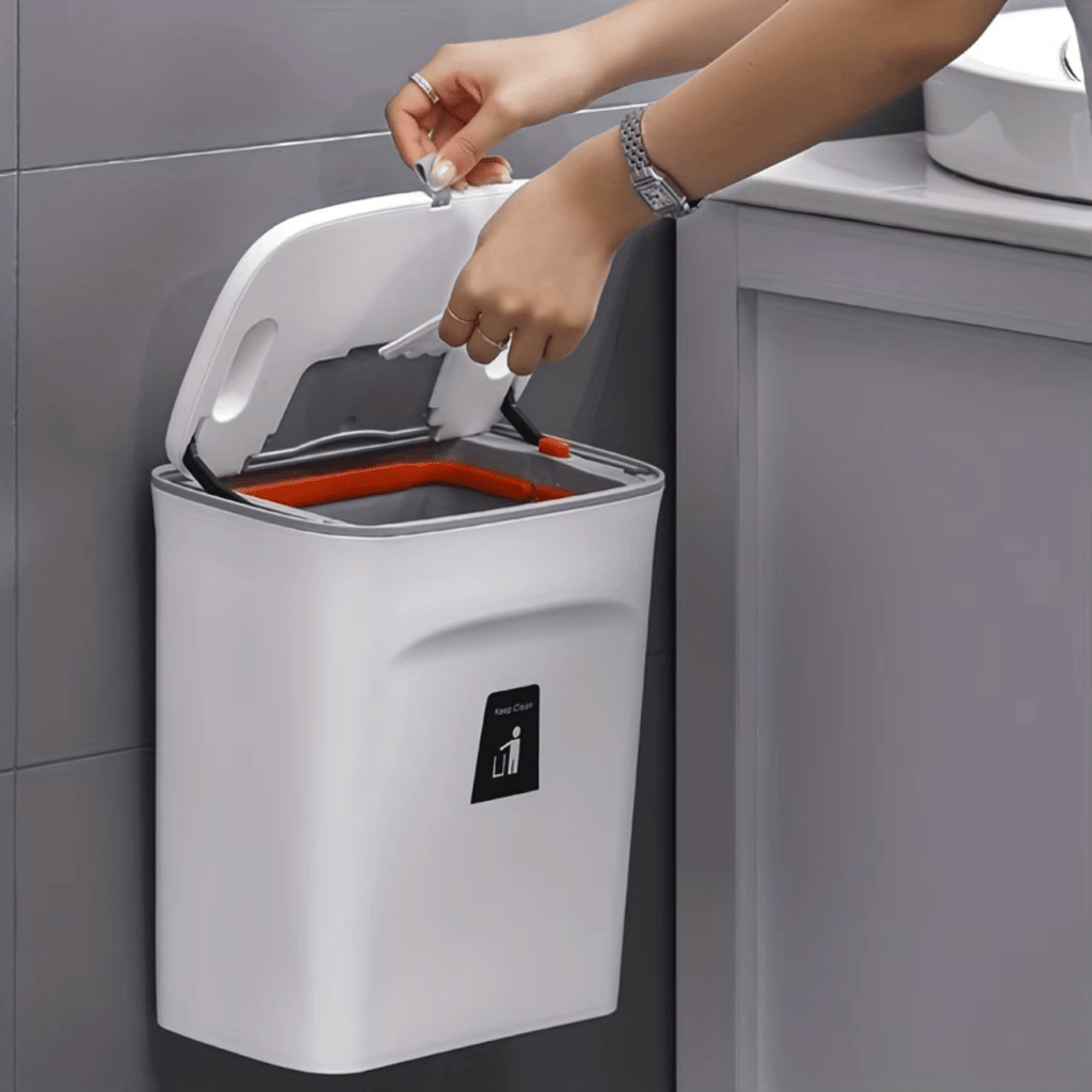 SMARTBIN – Compact Wall-Mounted Smart Lid Trash Can with Odor-Proof Dual Opening 1